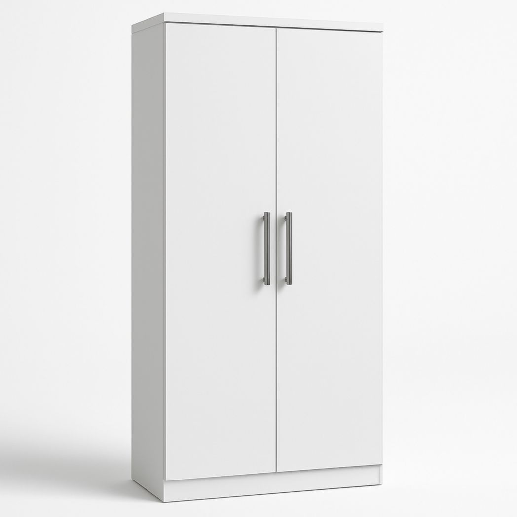 Armario de 2 puertas de madera aglomerada blanco 180x80x50 cm-Villageforms
