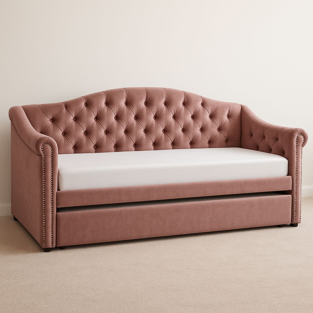 Sofá cama extraíble rosa 200x100x90 cm-Villageforms