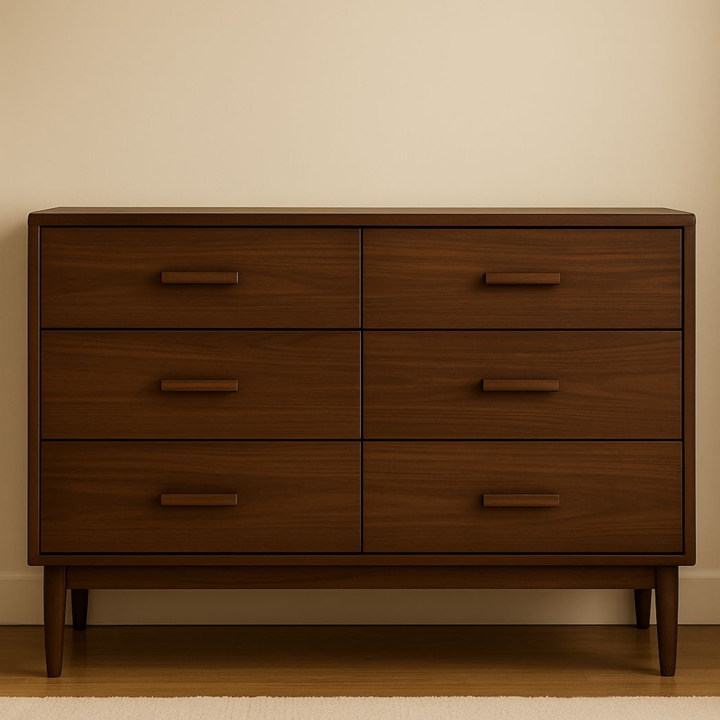 Cómoda de Madera con 6 Cajones Marrón 80cm x 120cm x 45cm-Villageforms