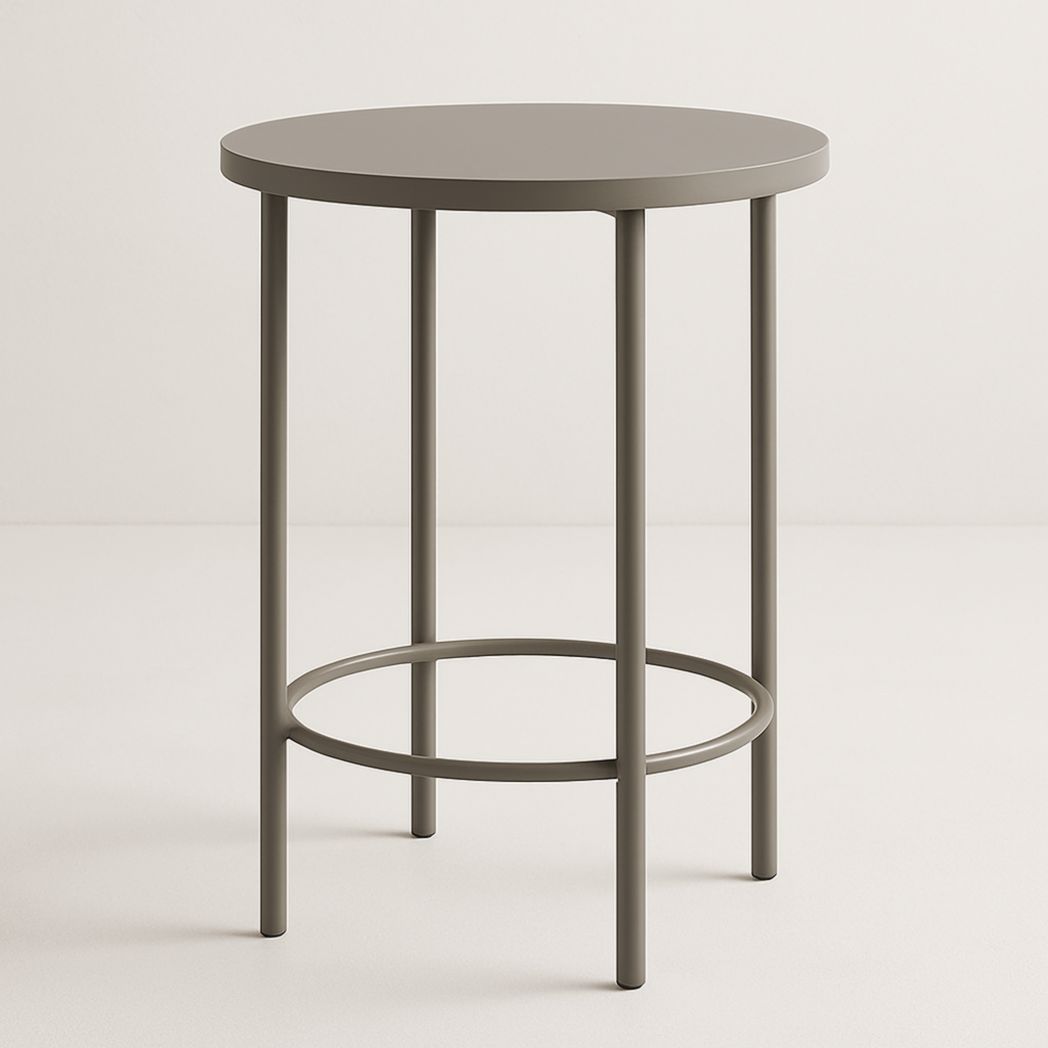 Mesa Auxiliar Redonda de Acero Taupe 55x40 cm-Villageforms