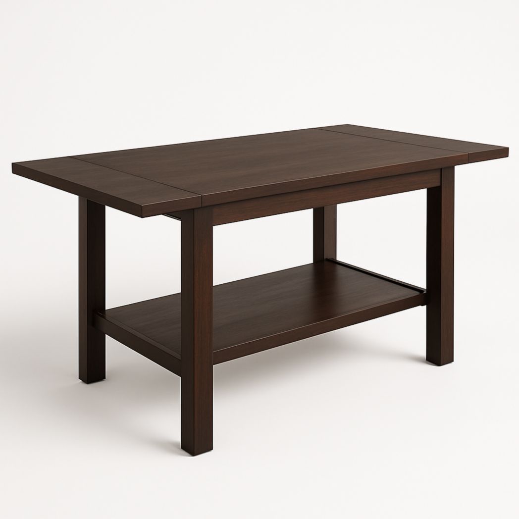 Mesa de Centro Rectangular de Madera Maciza Marrón 120x60x45 cm-Villageforms