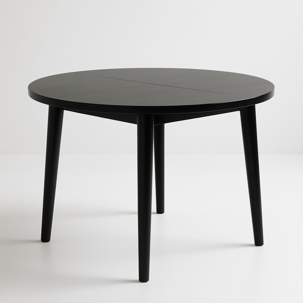 Mesa de comedor redonda de MDF negro 120x75 cm-Villageforms