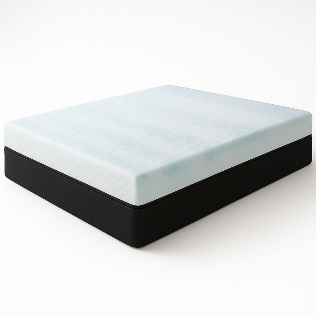 Colchón Rectangular Espuma de Memoria Blanco y Negro 190x140x25 cm-Villageforms