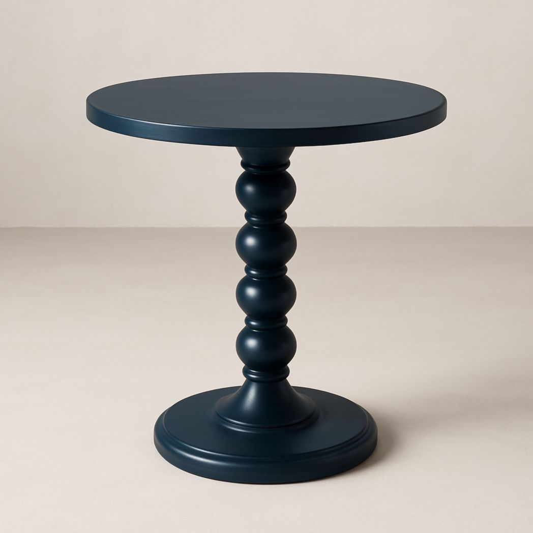 Mesa Redonda de Madera MDF Azul Marino 60x75 cm-Villageforms