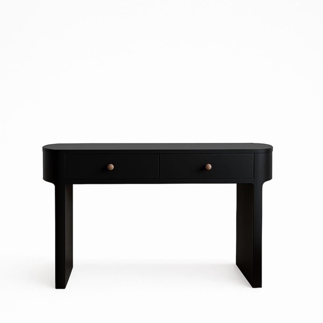 Escritorio de Madera MDF Negro con 2 Cajones 120x45x75 cm-Villageforms