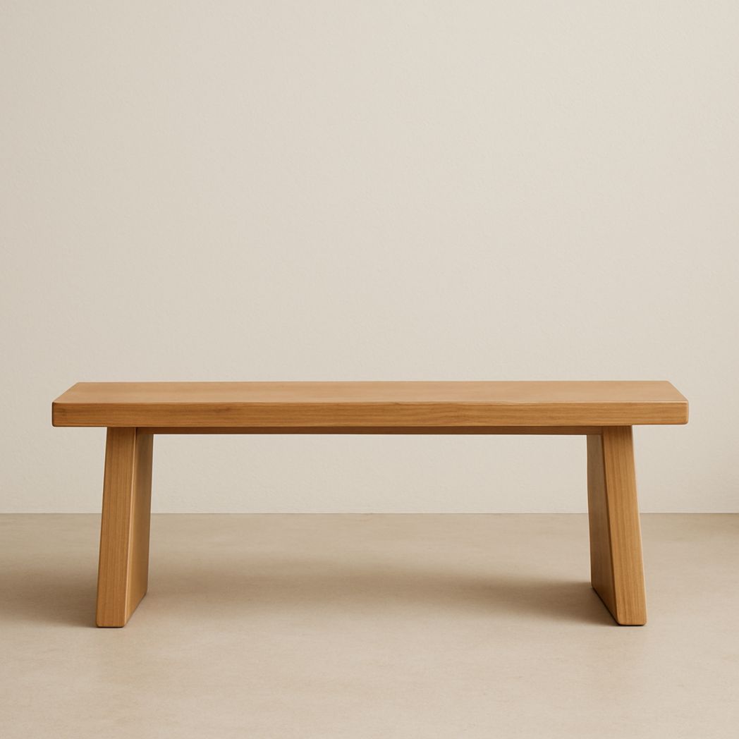 Banco de Madera Maciza Color Natural 120x35x45 cm-Villageforms