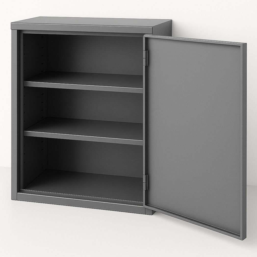 Armario de Metal 3 Estantes Gris 60x40x30 cm-Villageforms