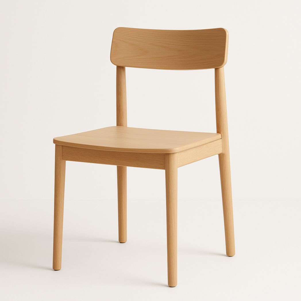 Silla de madera maciza de roble natural 80x45x50 cm-Villageforms