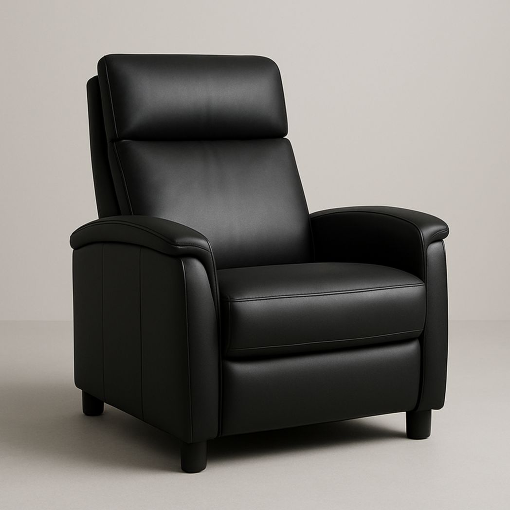 Sillón Reclinable de PU Negro 100x85x90 cm-Villageforms