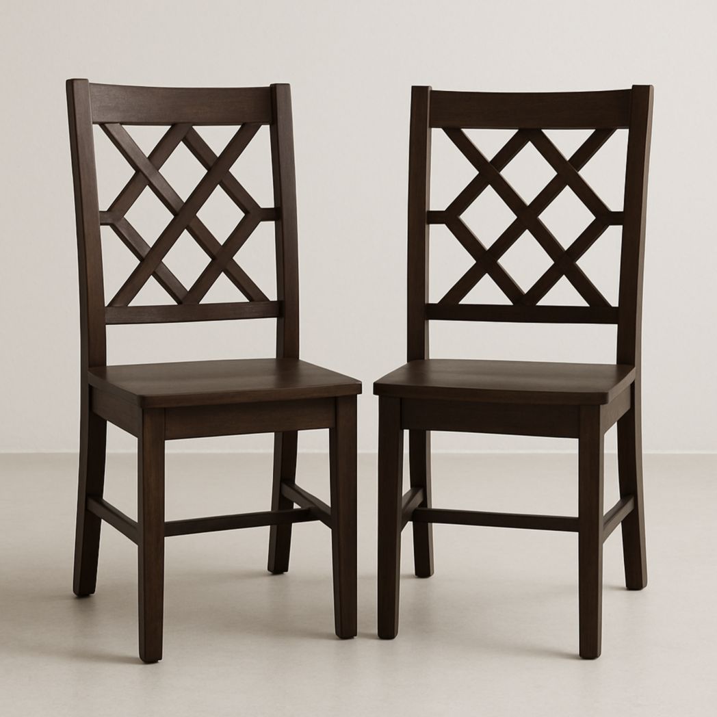 Sillas de Comedor 2 Piezas Madera de Haya Marrón 89.5x45x55 cm-Villageforms