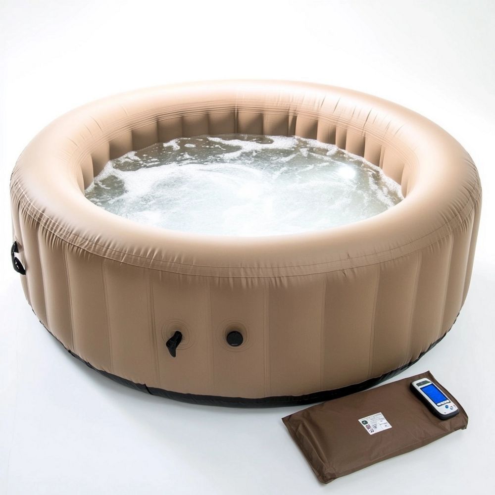 Vasca Idromassaggio Gonfiabile Rotonda Beige in PVC Ø180 cm