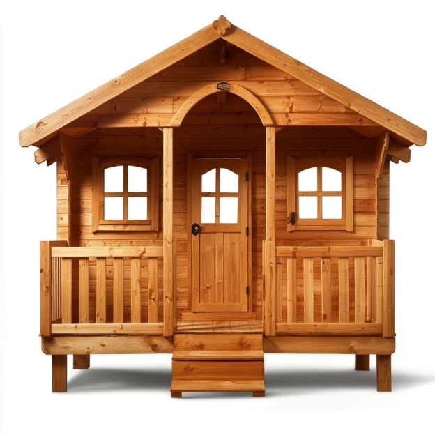 Casetta Giocattolo in Legno di Cedro per Esterni con Finitura Naturale Dimensioni 200x150x180 cm EN 71 per Bambini 3+ Anni