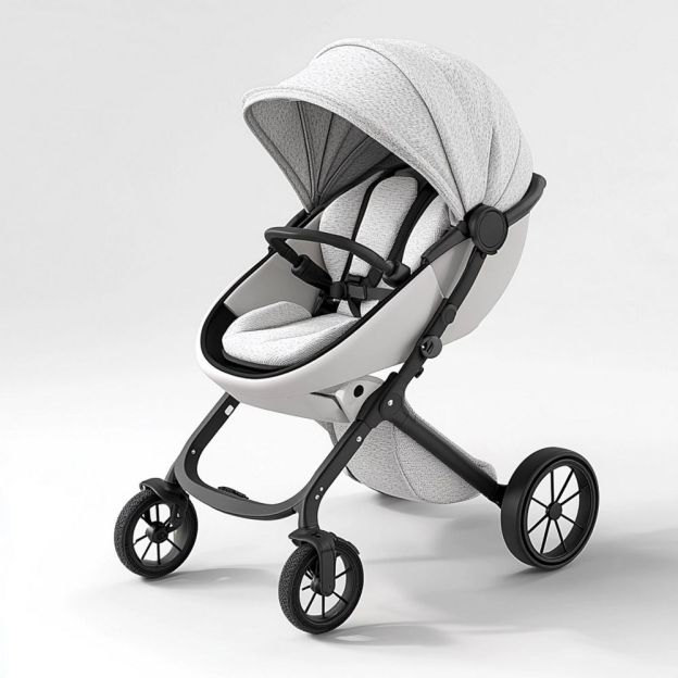 Passeggino per Bambini Grigio Telaio in Alluminio Seduta Regolabile Tessuto Poliestere 80 cm x 60 cm x 100 cm