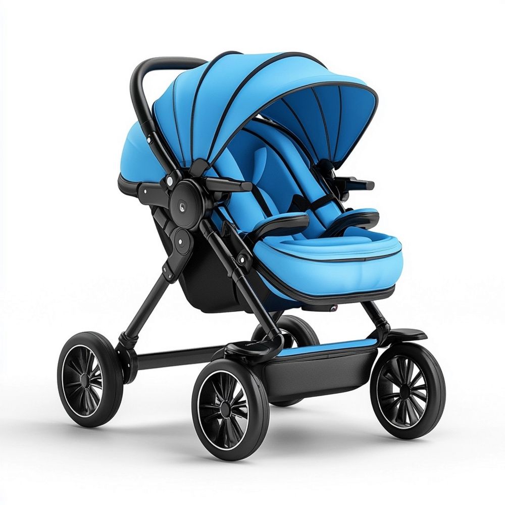 Passeggino per Bambini in Alluminio Leggero Pieghevole Blu