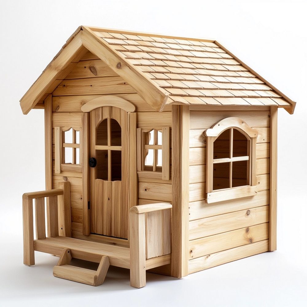 Casetta per Bambini in Legno di Cedro Naturale per Interni/Esterni