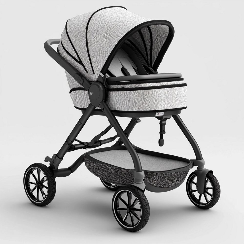 Passeggino per Bambini Grigio/Antracite Tessuto Resistente con Telaio in Alluminio, Dimensioni 85x60x110 cm, EN 1888