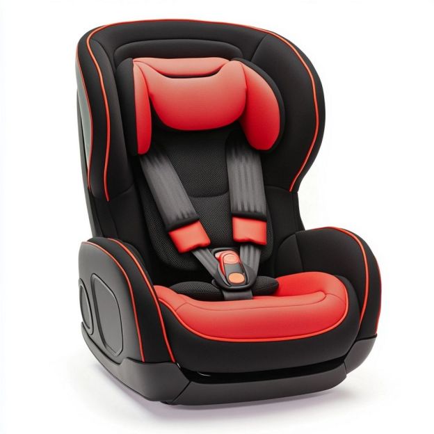 Seggiolino Auto per Bambini Forma Ergonomica Nero/Rosso Poliestere e Schiuma ad Alta Densità ECE R44/04
