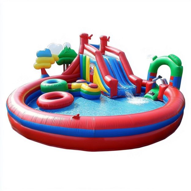 Piscina Gonfiabile per Bambini con Scivolo e Giochi Acquatici in PVC