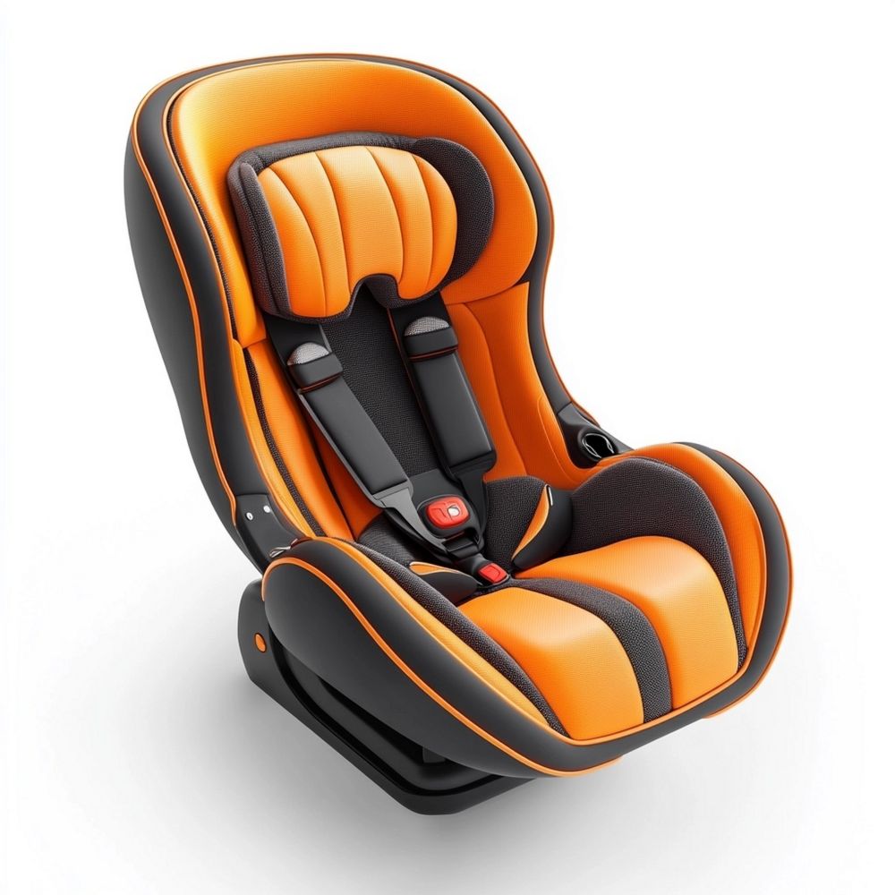 Seggiolino Auto per Bambini in Tessuto Poliestere Forma Ergonomica Arancione/Nero