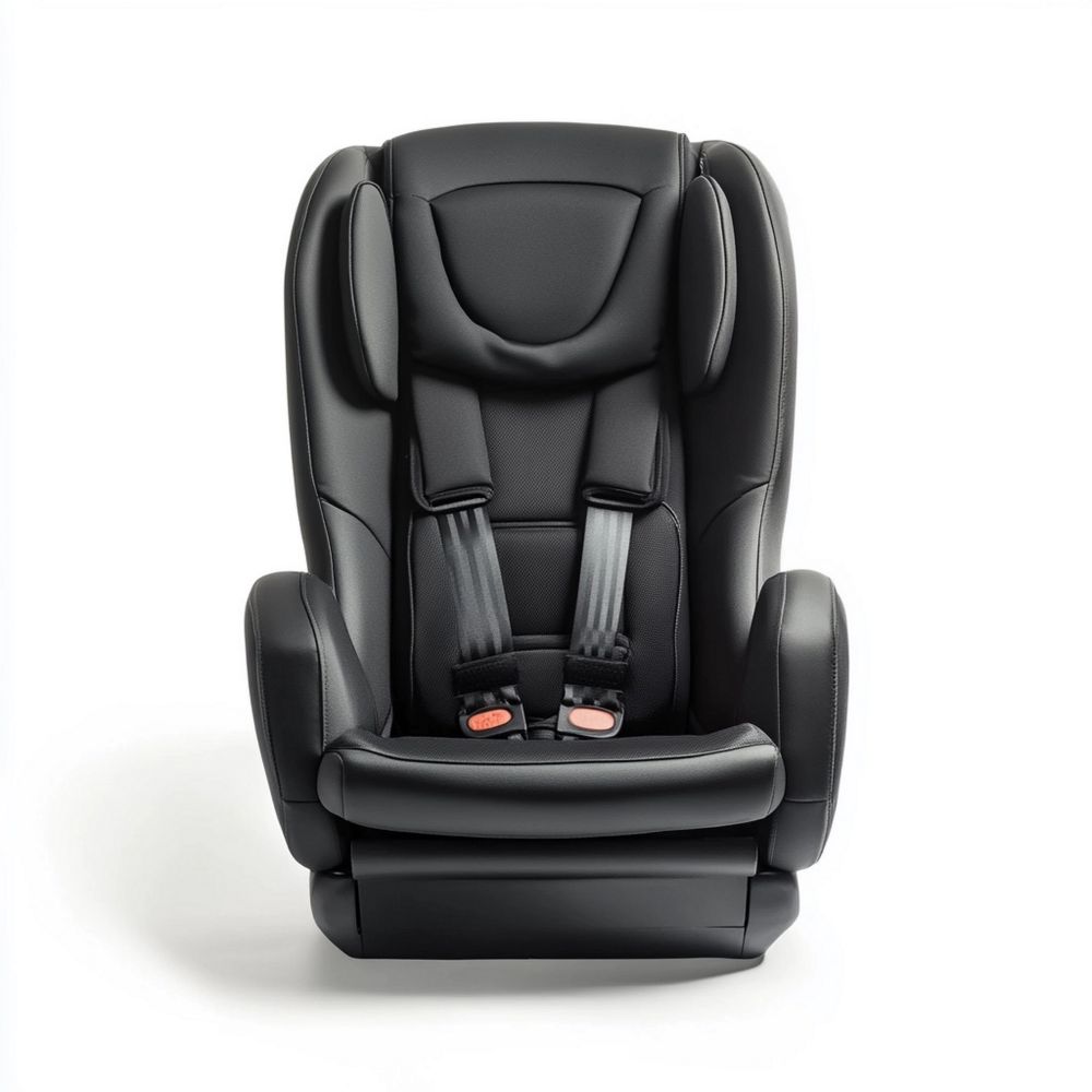 Seggiolino auto in pelle sintetica nera regolabile imbottito ECE R44/04