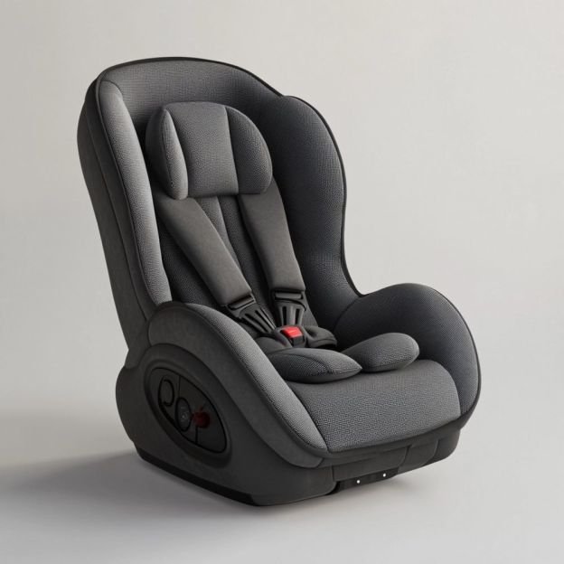 Seggiolino Auto Bambini Rivestimento in Tessuto Grigio 60x45x65 cm, Isofix ECE R44/04