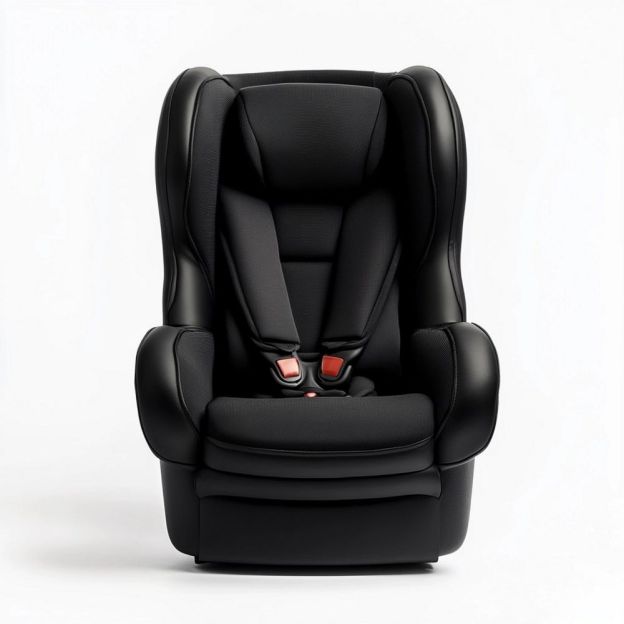 Seggiolino Auto Per Bambini, Realizzato In Tessuto Tecnico Nero E Pelle Pu, Conforme Allo Standard Europeo ECE R44/04 65 Cm X 45 Cm X 35 Cm