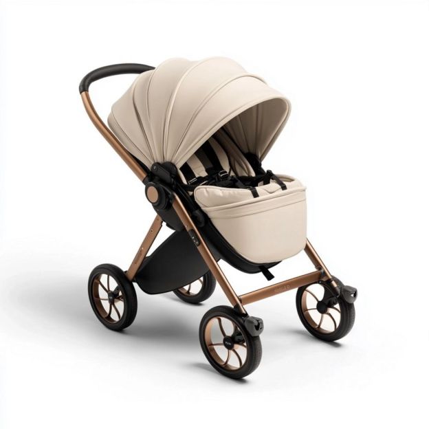 Passeggino per Bambini Pieghevole con Telaio in Alluminio Beige