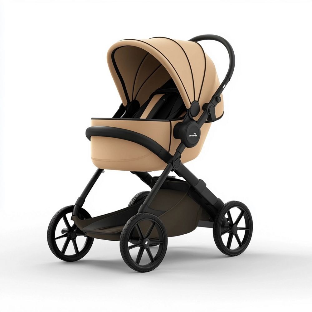 Passeggino per Bambini con Telaio in Alluminio, Tessuto in Poliestere, Beige