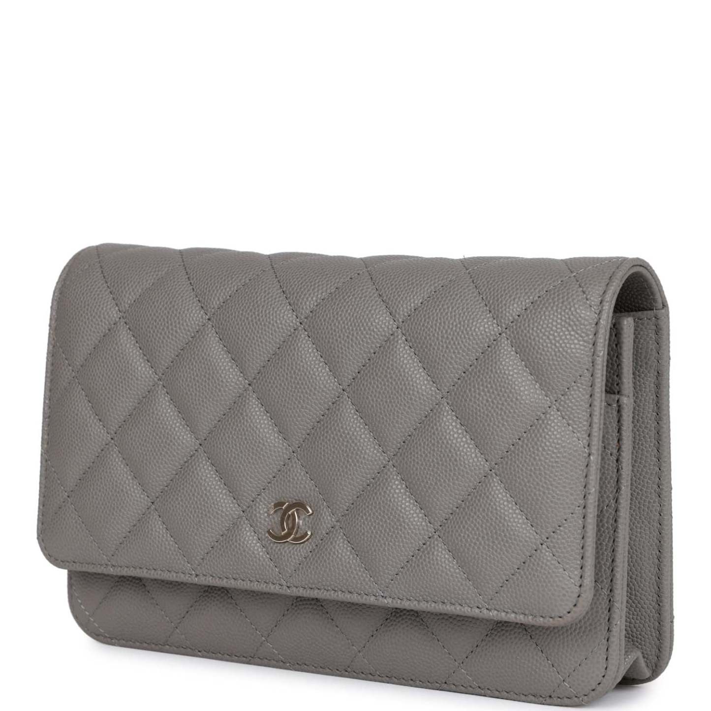 CC Wallet on Chain WOC Grey Caviar Light Gold Hardware