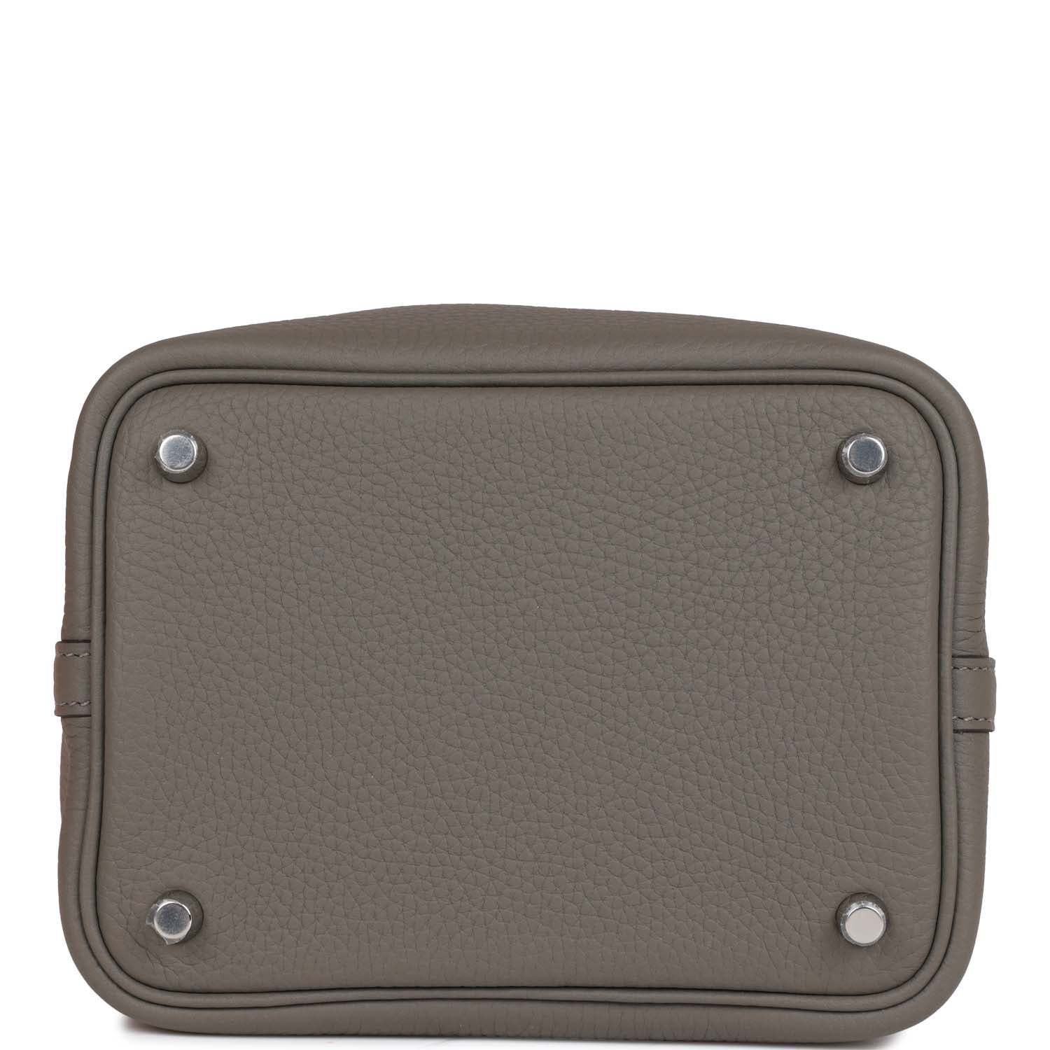 H Picotin Lock 18 Gris Meyer Clemence Palladium Hardware