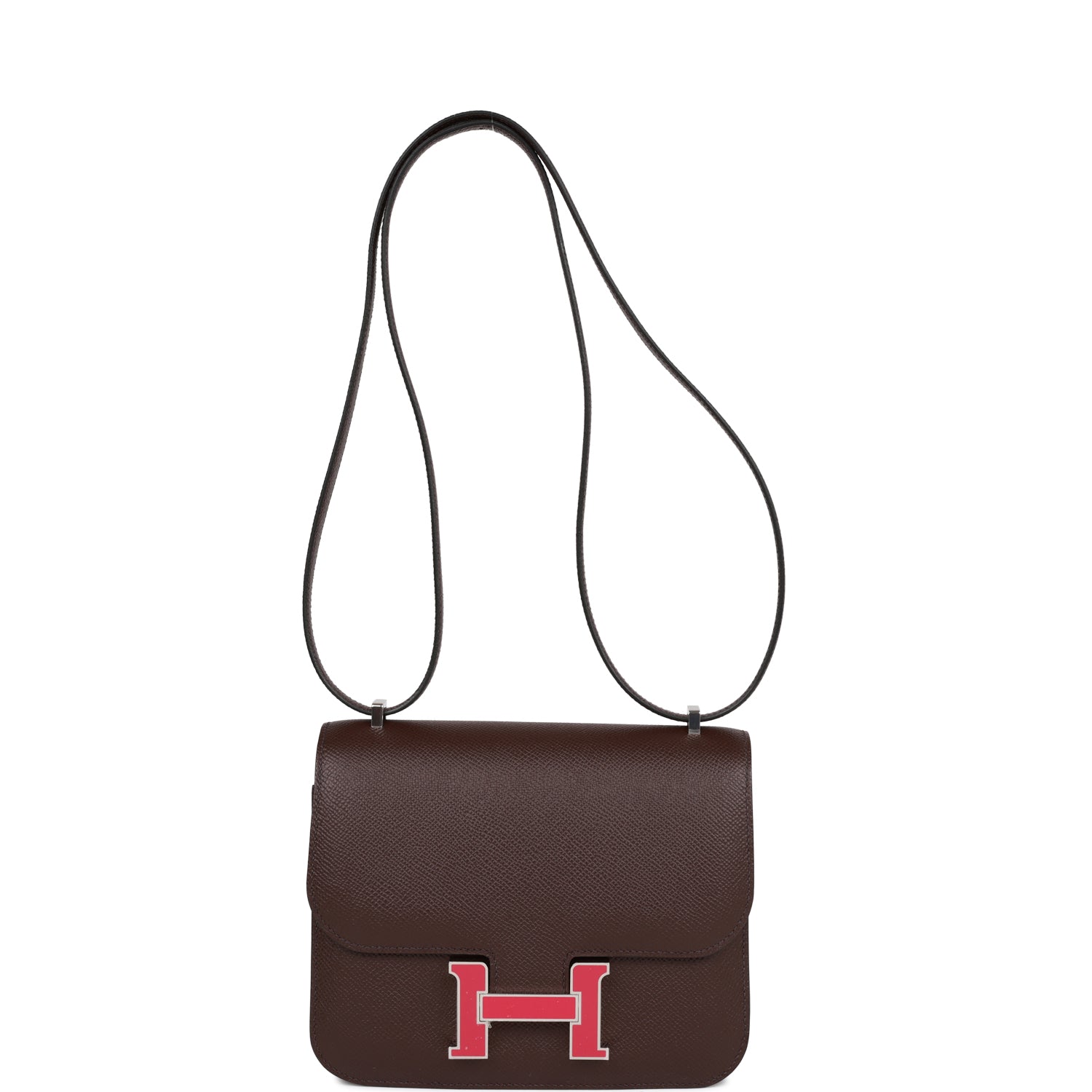 H Constance 18 Rouge Sellier Epsom Palladium Hardware