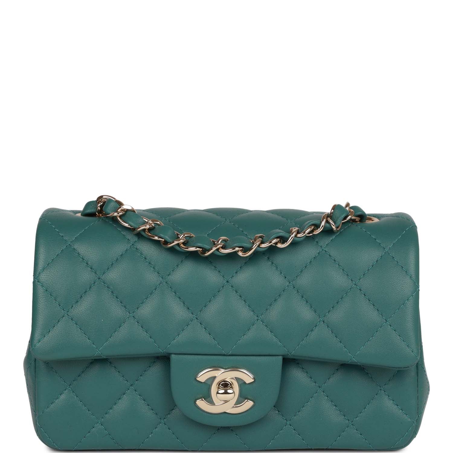 cc-mini-rectangular-flap-bag-green-lambskin-light-gold-hardware-8397