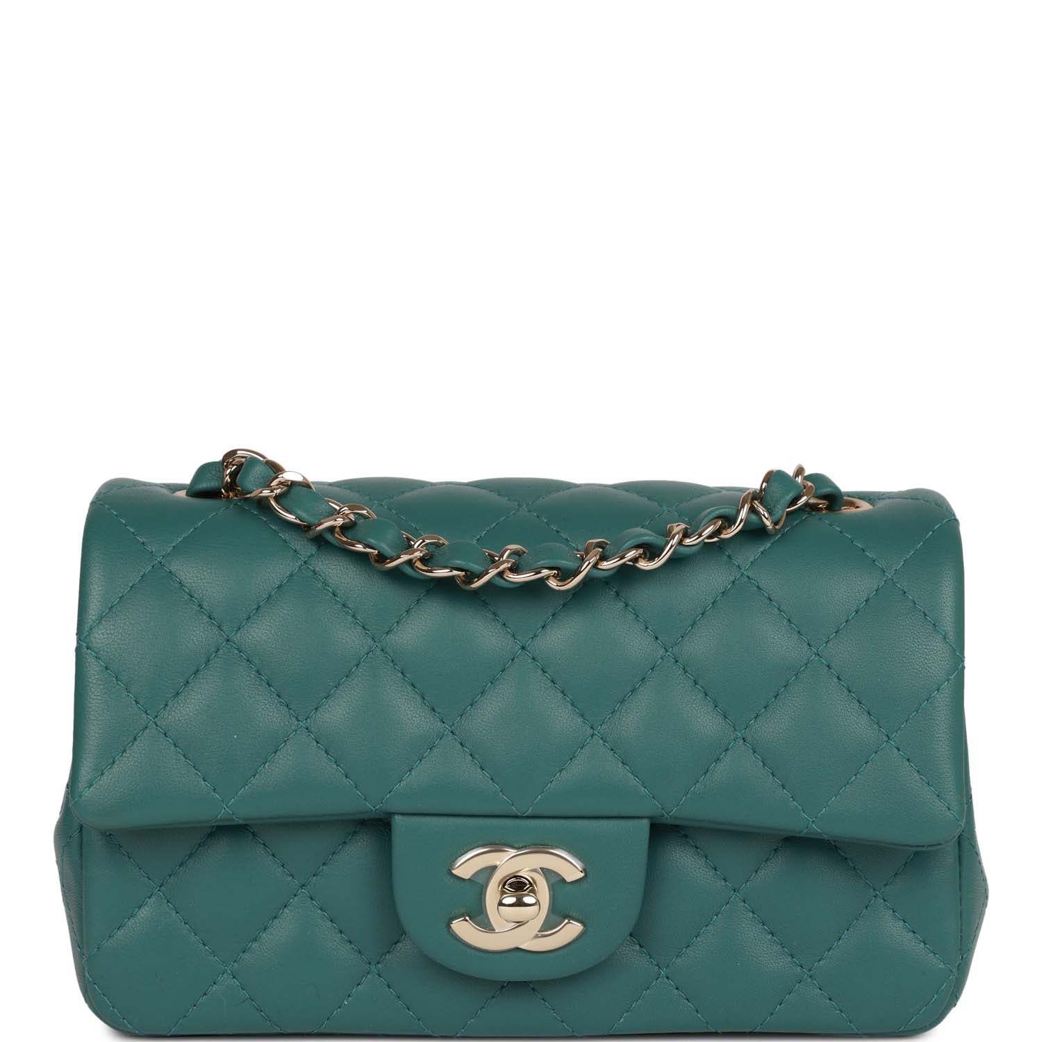cc-mini-rectangular-flap-bag-green-lambskin-light-gold-hardware-8397