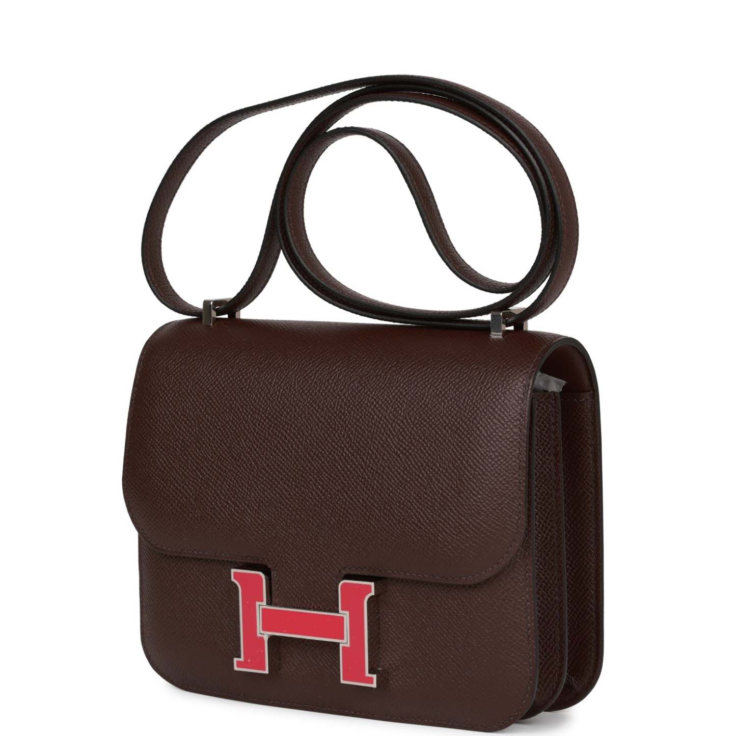 H Constance 18 Rouge Sellier Epsom Palladium Hardware