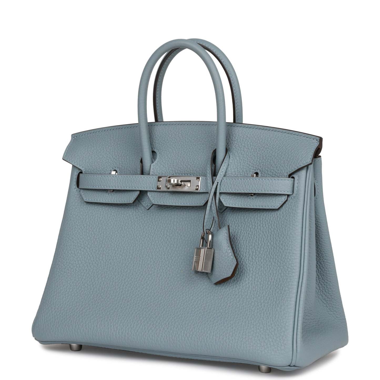 H Birkin 25 Bleu Lin Verso Togo Palladium Hardware