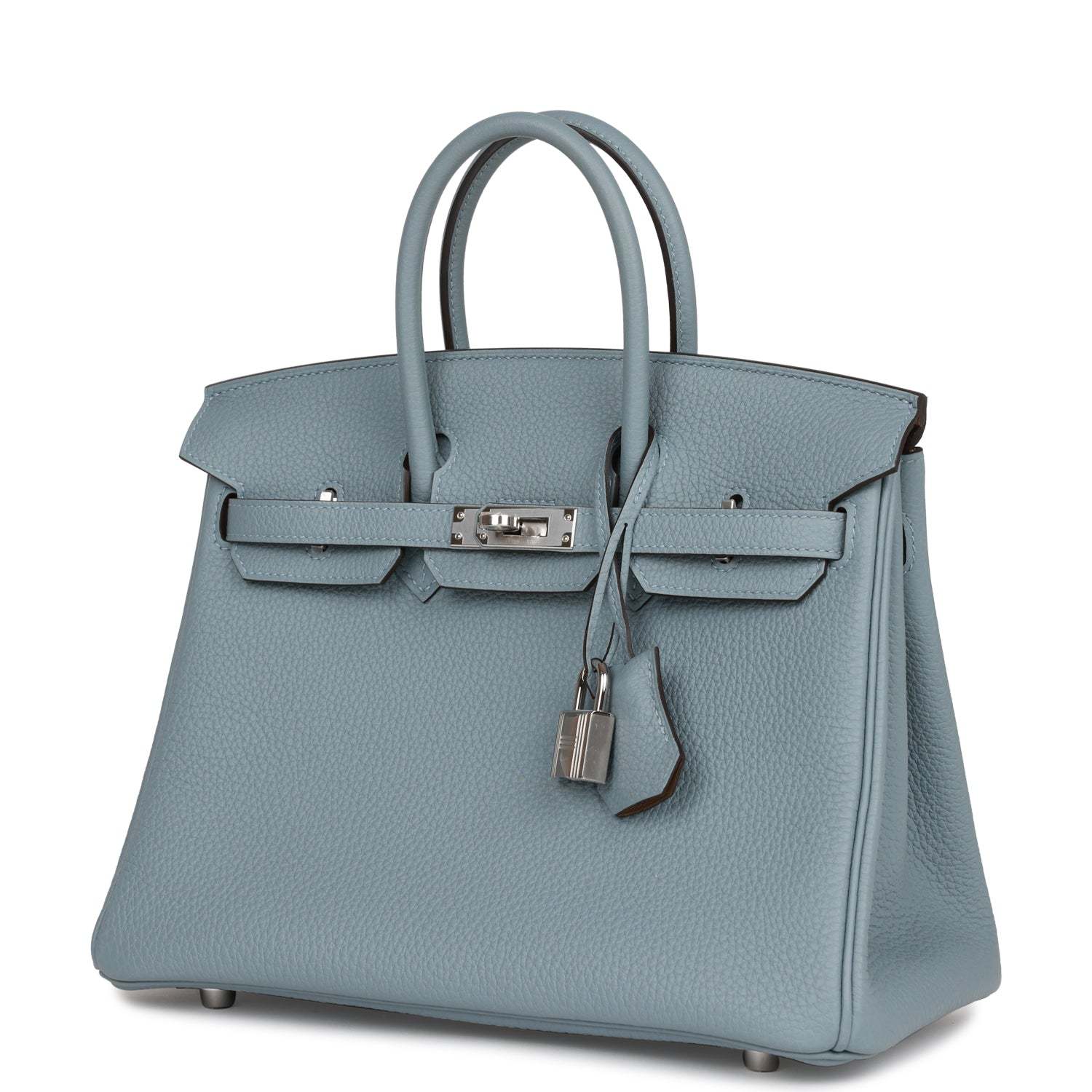 H Birkin 25 Bleu Lin Verso Togo Palladium Hardware