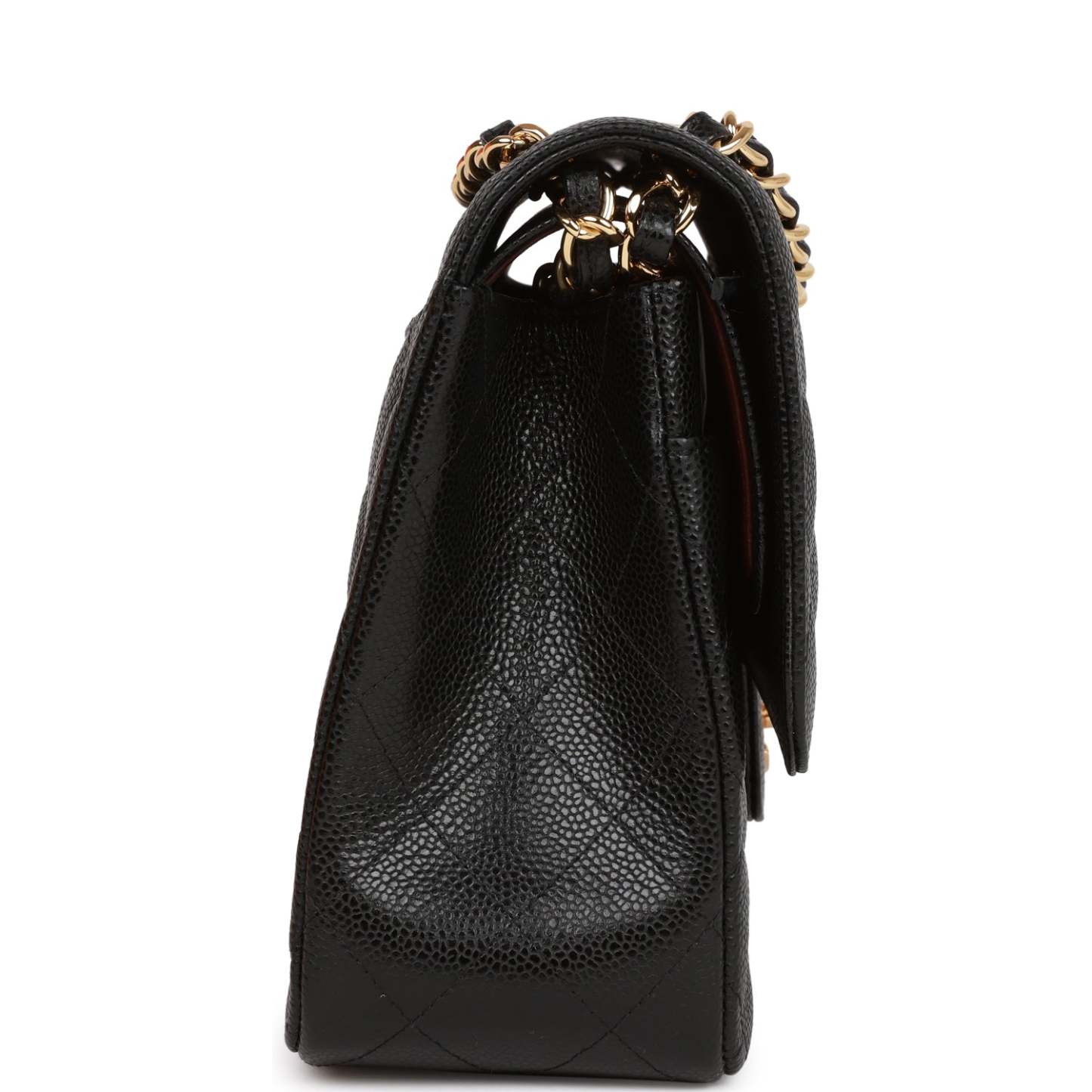 CC Jumbo Classic Double Flap Bag Black Caviar Gold Hardware
