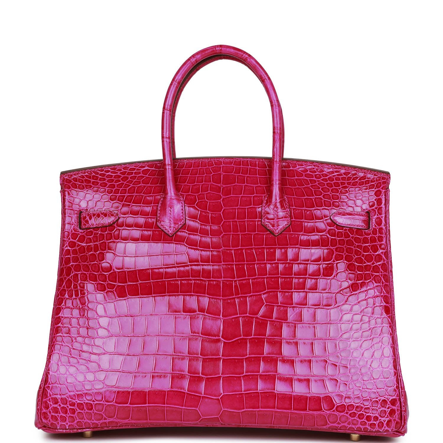 H Birkin 35 Rose Scheherazade Shiny Niloticus Crocodile Gold Hardware