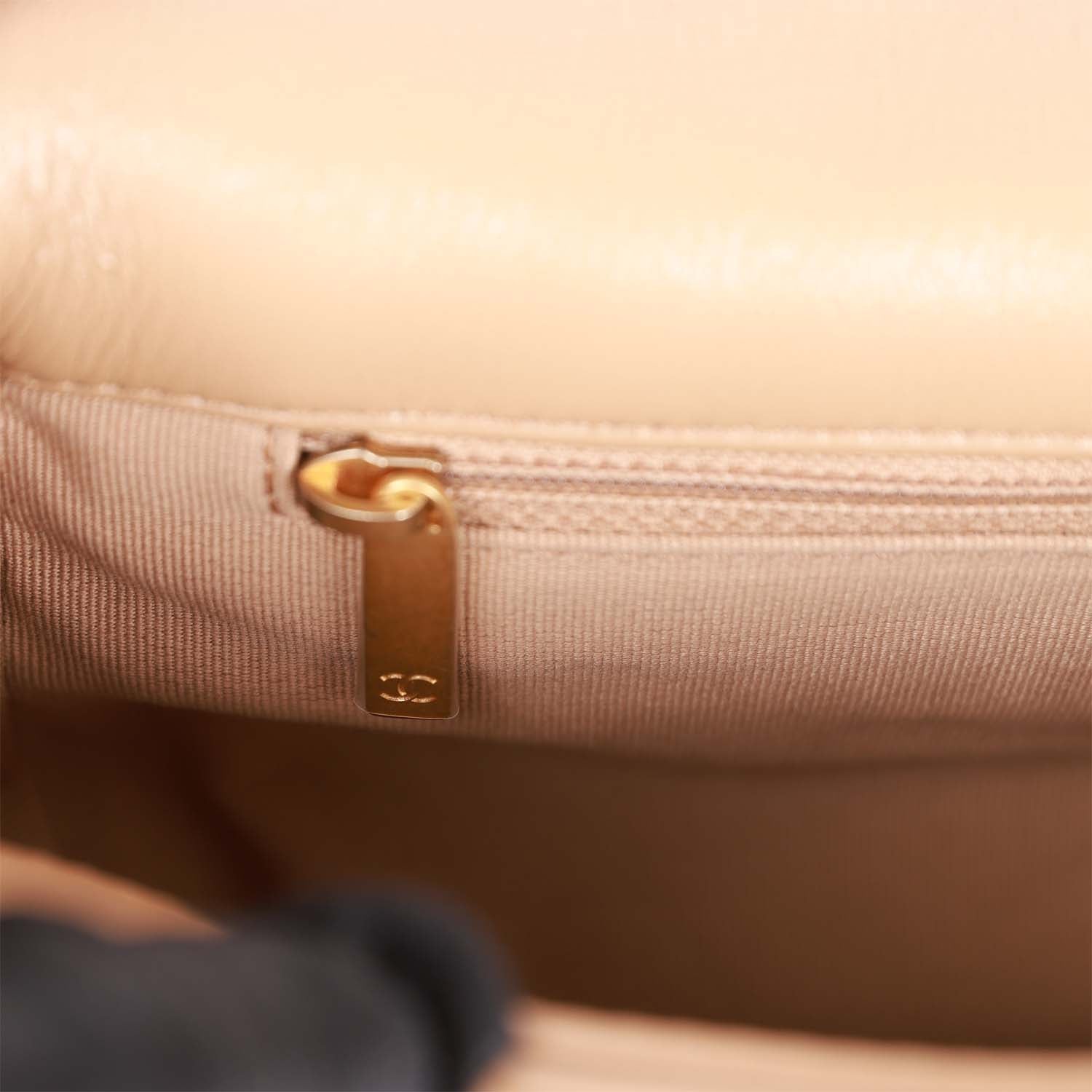 CC Medium 19 Flap Bag Beige Calfskin Mixed Hardware