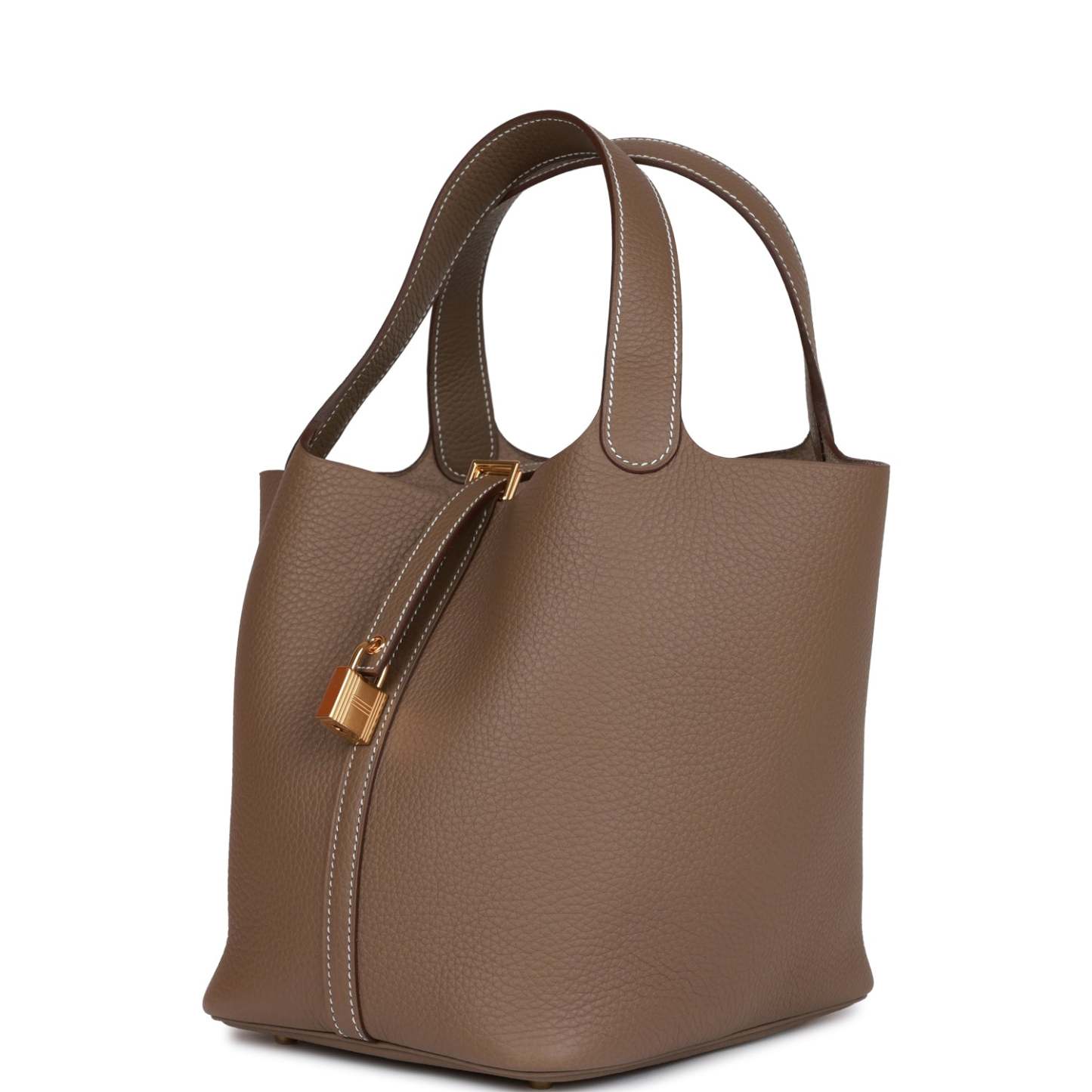 H Picotin Lock 22 Etoupe Clemence Gold Hardware