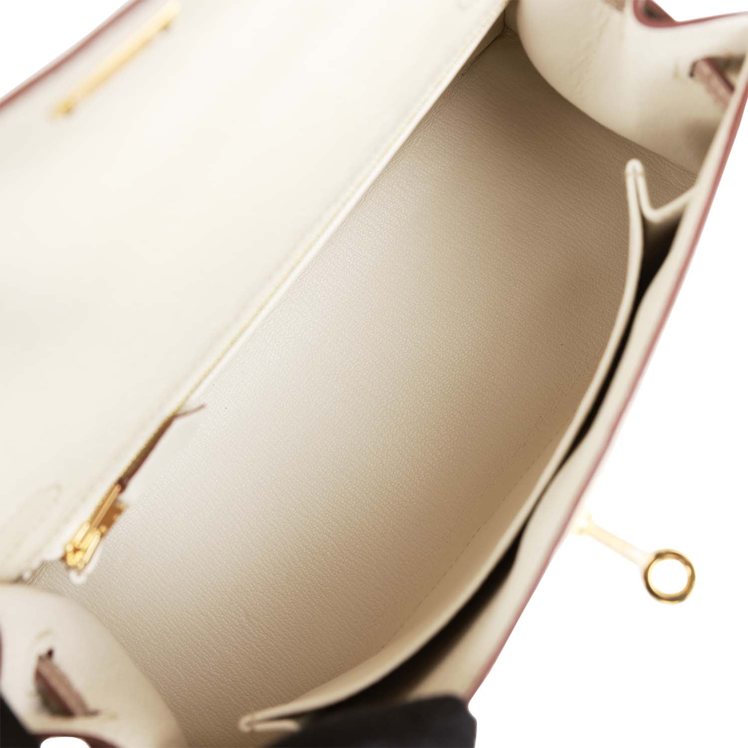 H Special Order (HSS) Kelly Sellier 25 Beton and Gris Asphalte Ostrich Gold Hardware