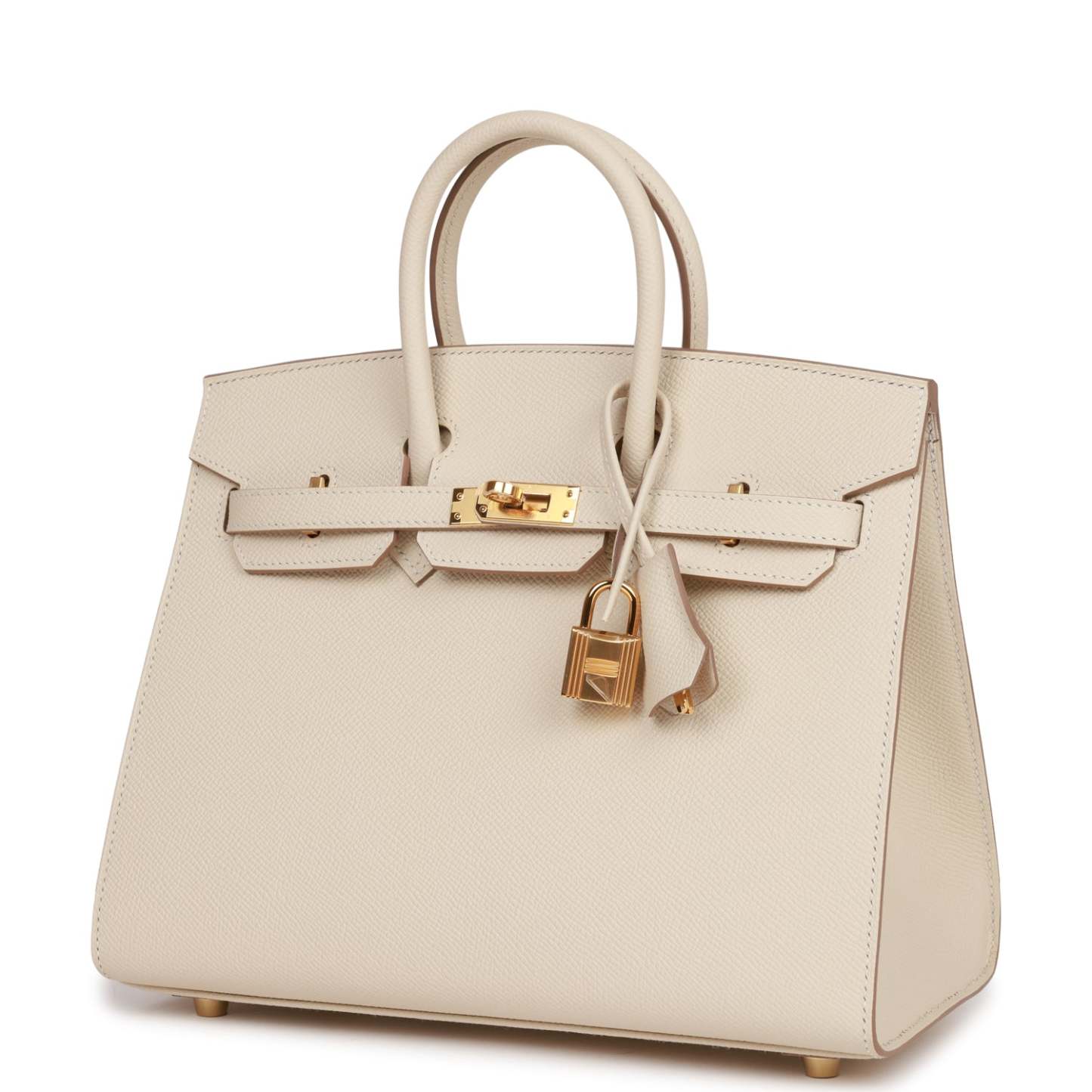 H Birkin Sellier 25 Craie Epsom Gold Hardware