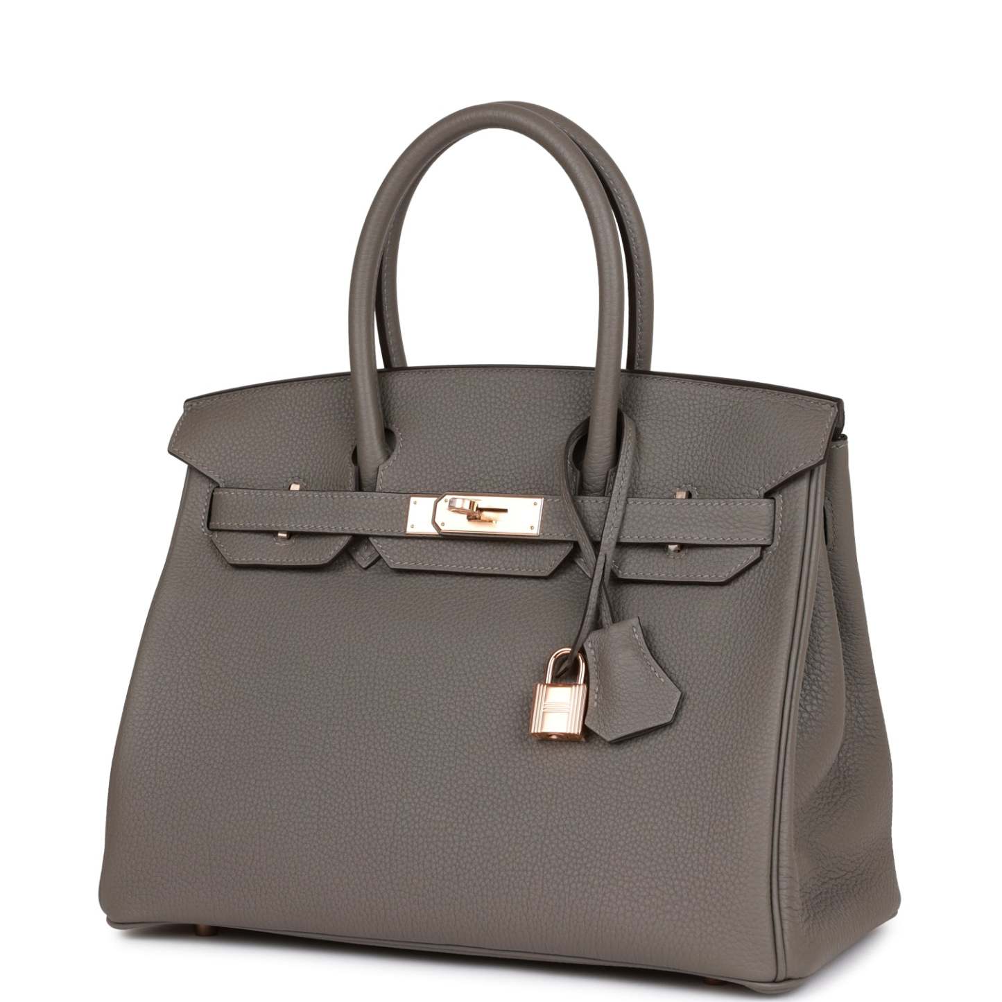 H Birkin 30 Gris Meyer Togo Rose Gold Hardware