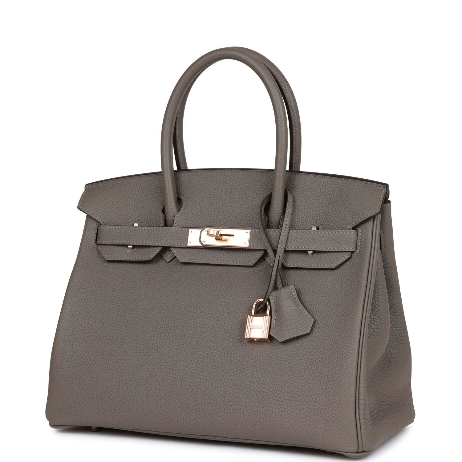H Birkin 30 Gris Meyer Togo Rose Gold Hardware