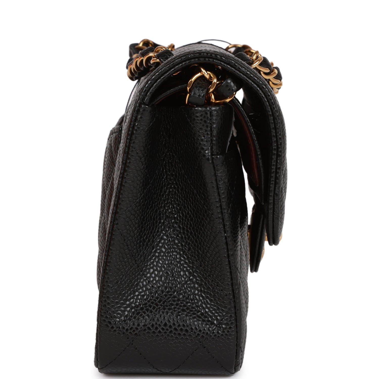 CC Small Classic Double Flap Black Caviar Gold Hardware