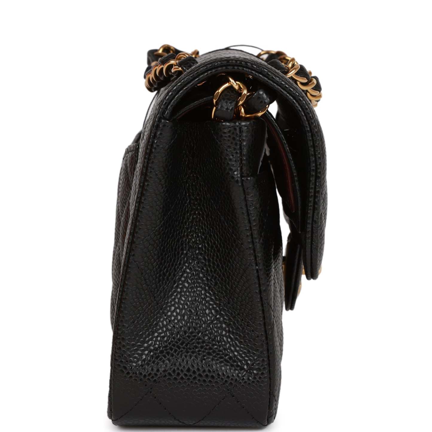 CC Small Classic Double Flap Black Caviar Gold Hardware