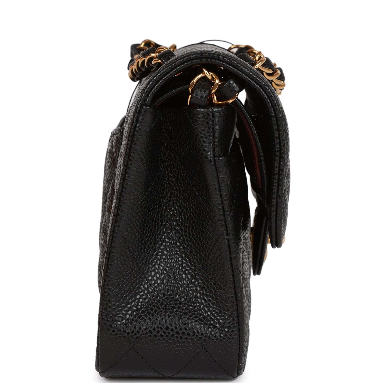 CC Small Classic Double Flap Black Caviar Gold Hardware