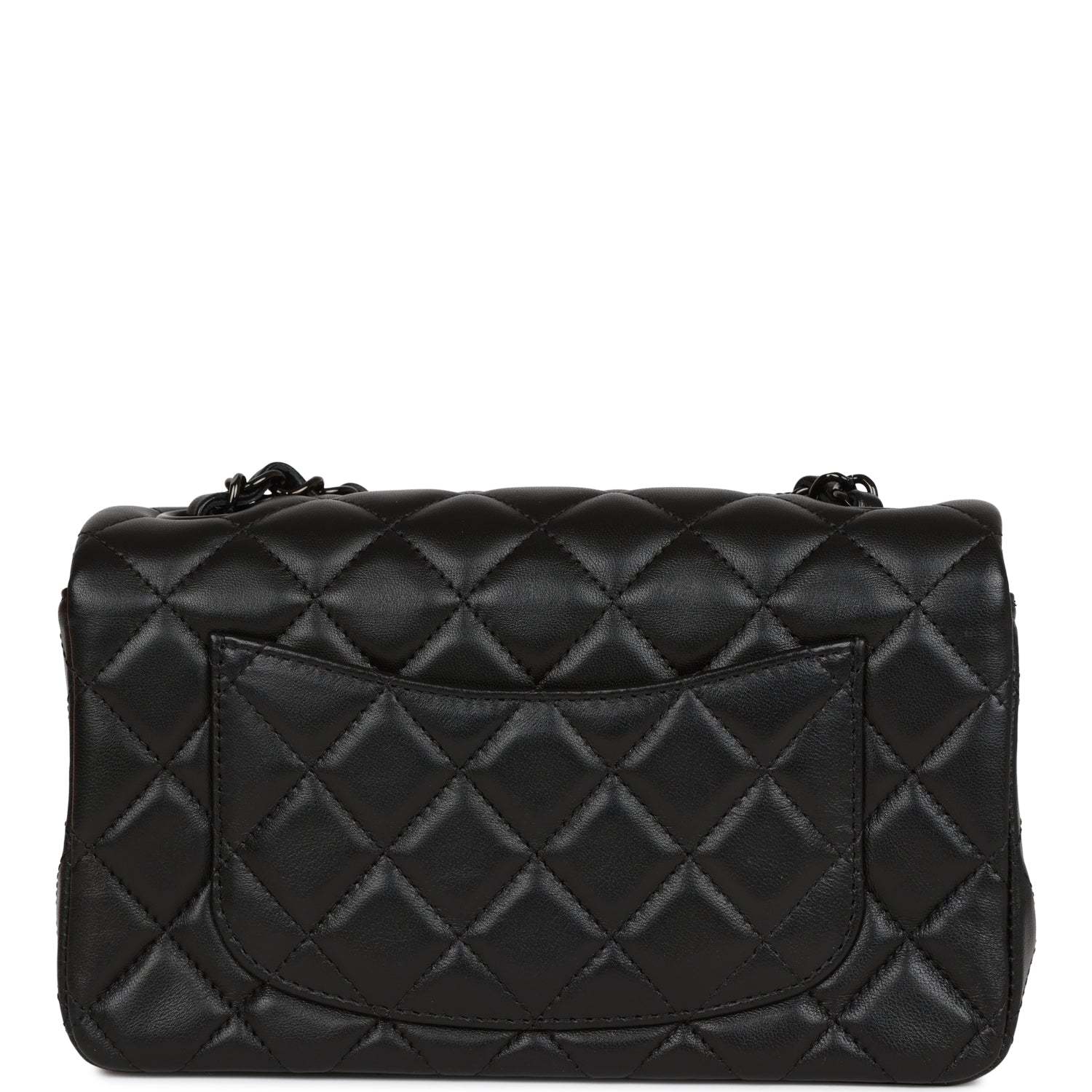 CC Mini Rectangular Flap Bag SO Black Lambskin Black Hardware for MR
