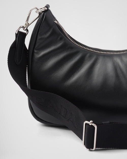 Padded nappa-leather PP Re-Edition shoulder bag - Black