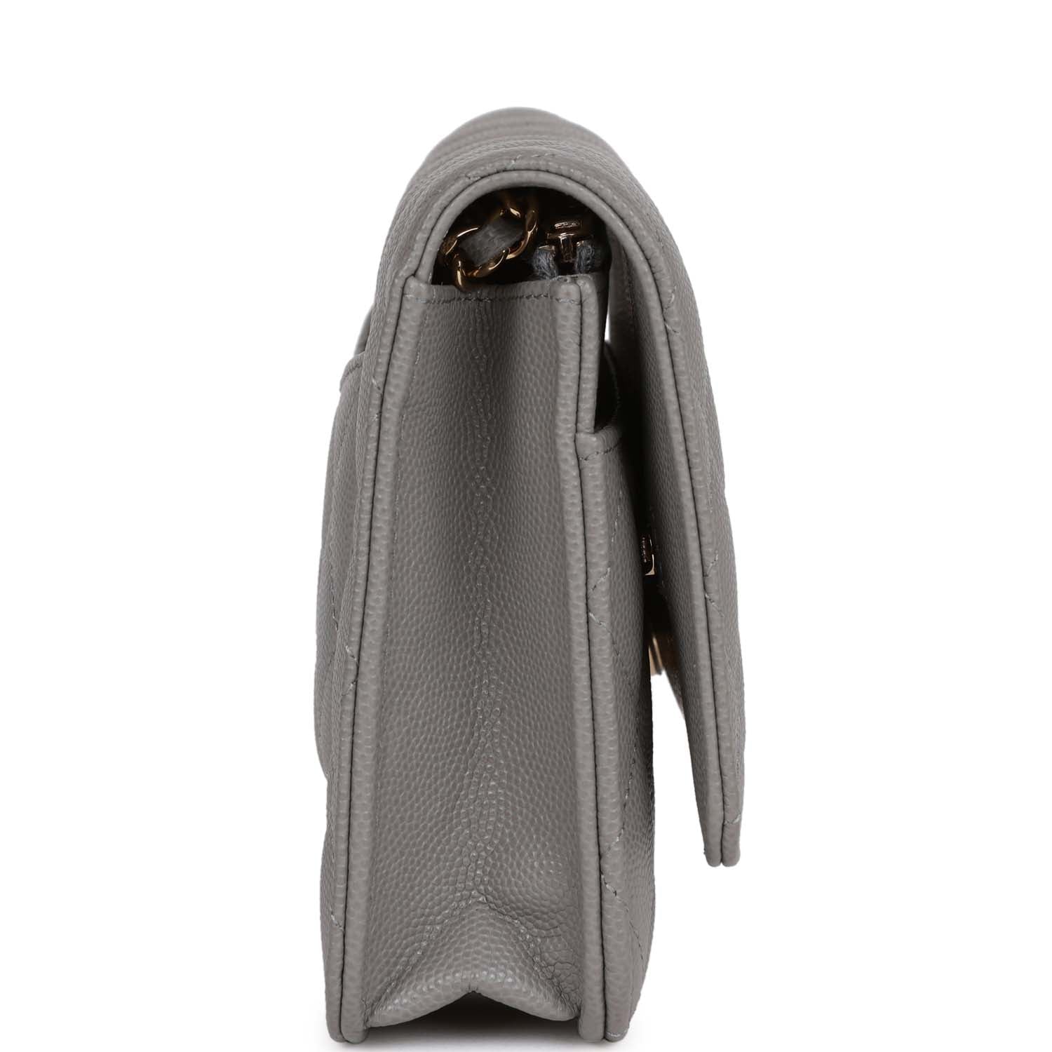 CC Wallet on Chain WOC Grey Caviar Light Gold Hardware